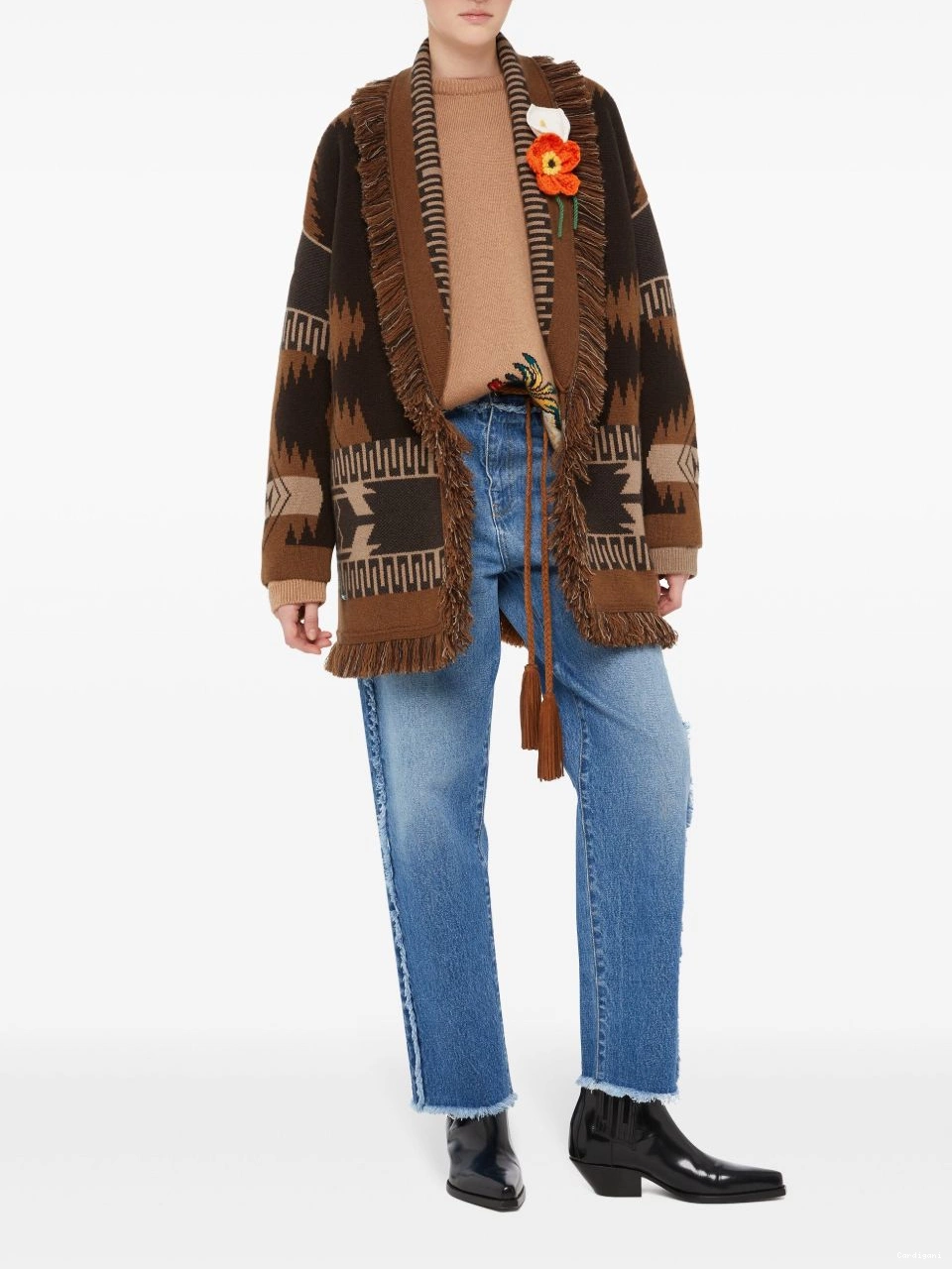 Affordable cardigan patterned-jacquard Women Alanui cashmere 0709